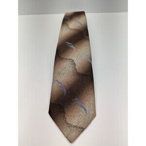 Wembley Abstract Brown Pointed Classic Necktie Tie